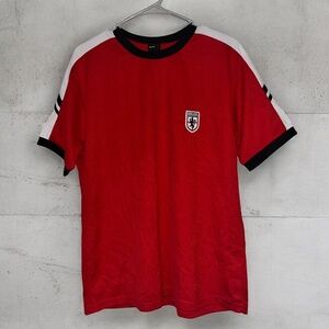 DW Fiber Technology Look Unisex Red Multi Sports Shirt with “England Patch” Sz-L